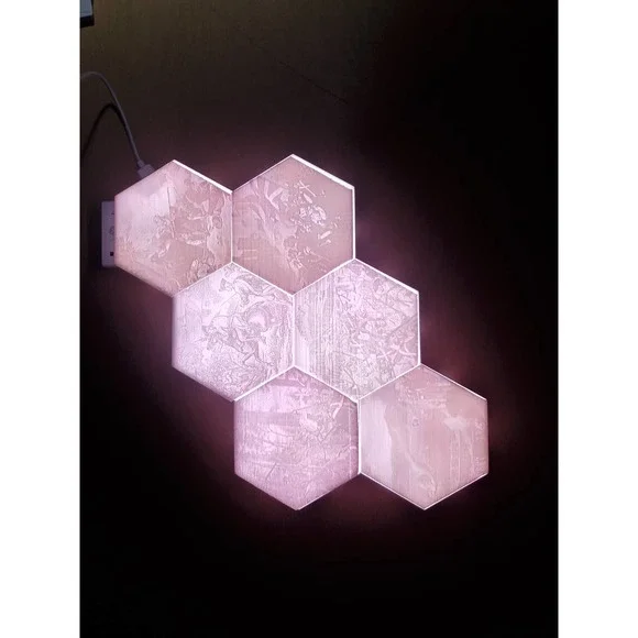 3D Printed Lithophane Modular Remote LED Light Decor Wall Art Revolutionary War